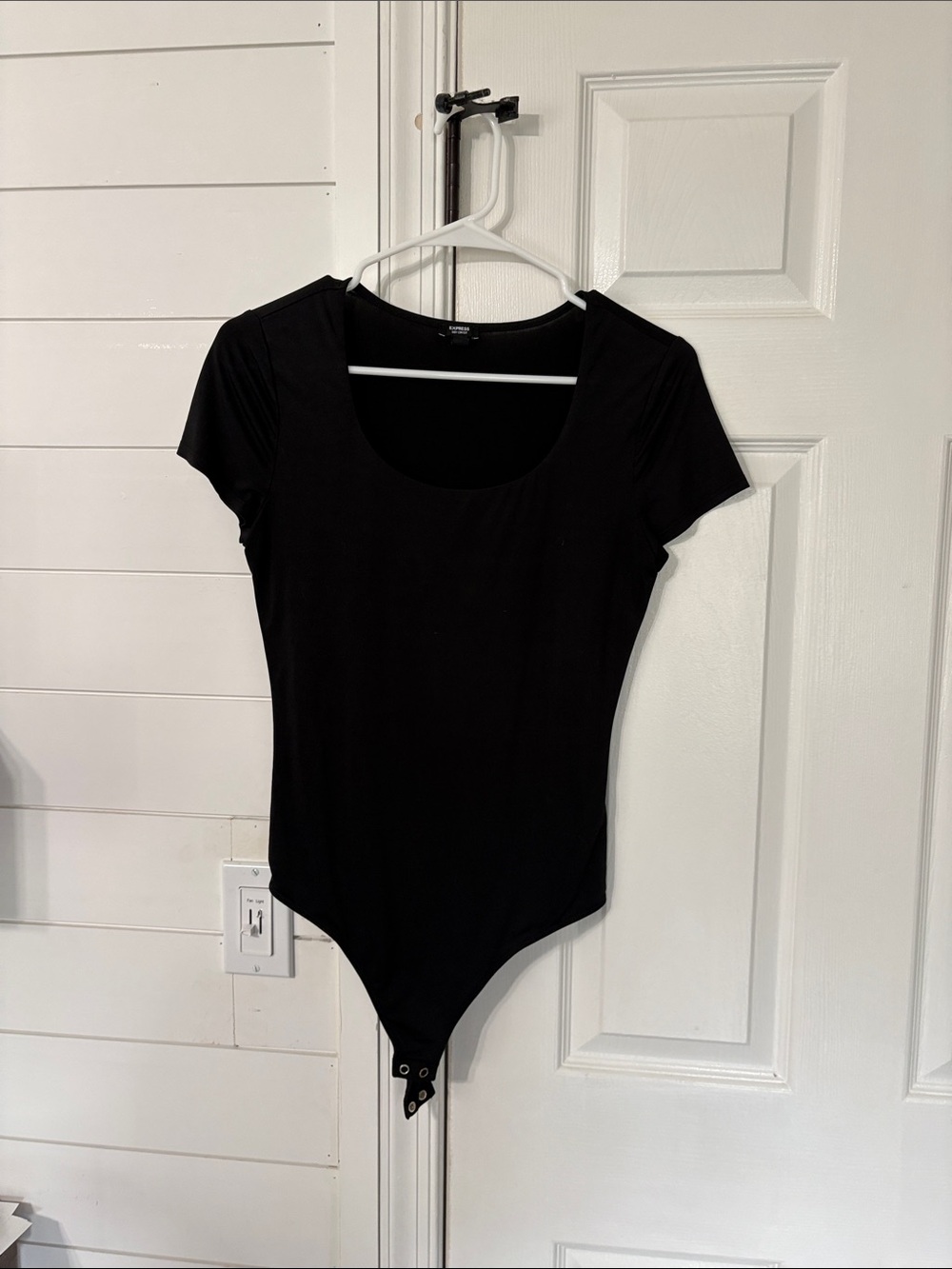 Express Black Scoop Neck Short Sleeve Bodysuit